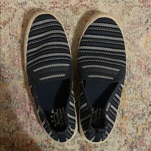 Skechers Navy and White Striped Loafers